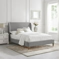 thumbnail image 2 of Kataleya Bed Grey wood Linen Queen Wingback Upholstered, 2 of 9
