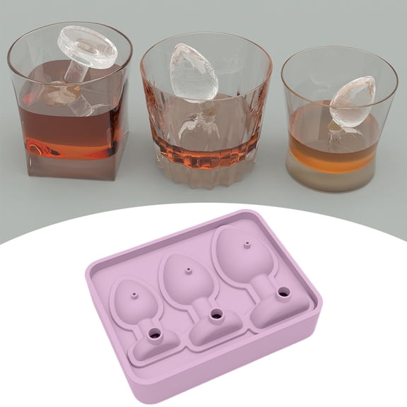 Ljxge Funny Silicone Ice Cube Tray with Lid, 3-Size Novelty Ice Molds for Drinks & Cocktails - BPA Free Stackable Freezer Tray for Coffee & Whiskey Cubes - Easy Release & Dishwasher Safe