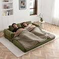 thumbnail image 4 of 79.5" Convertible Sofa Bed, Folding Floor Couch, Corduroy Couch Bed, Boneless Sofa for Living Room Bedroom, Green, 4 of 6
