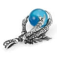 thumbnail image 2 of Men's Gothic Biker Tribal Stainless Steel Dragon Claw Pendant Necklace, Blue, Black Silver, 21" Chain, 2 of 4