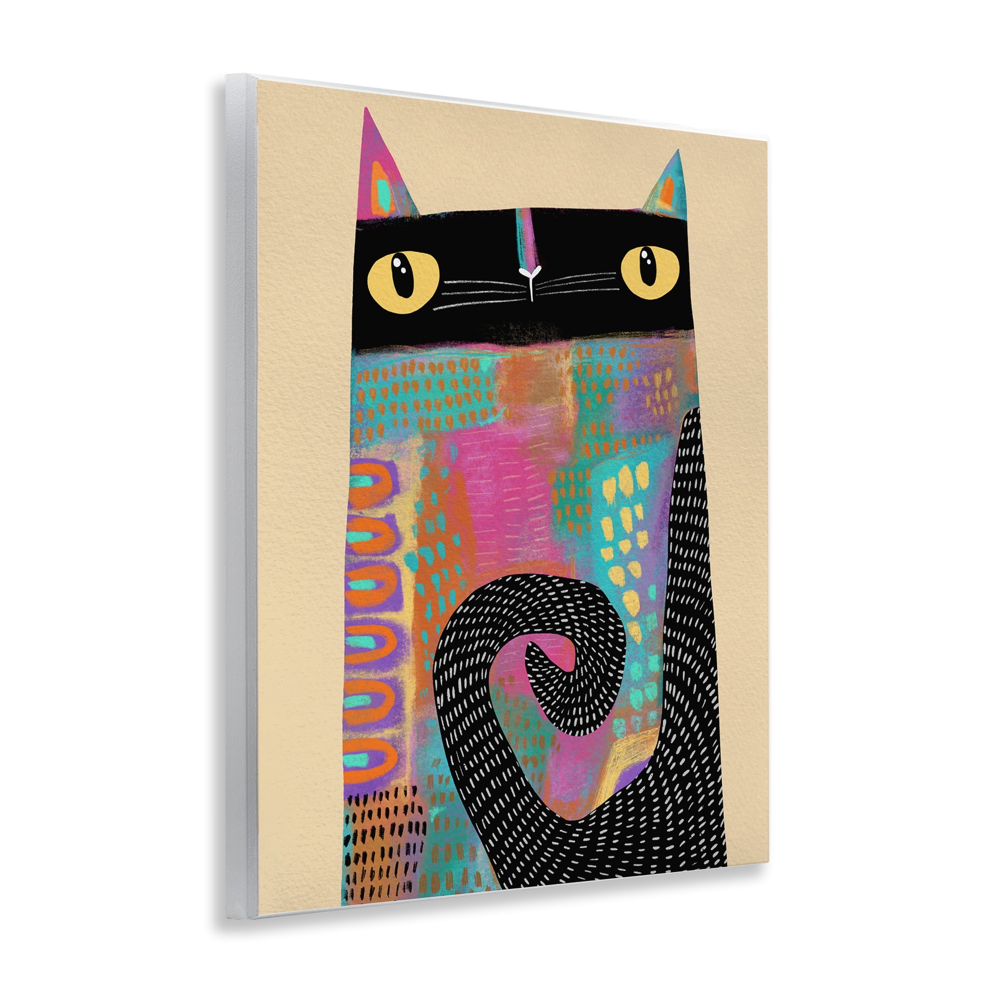 Stupell Industries Stylized Colorful Cat Wall Plaque Art, design by Gabriela Avila