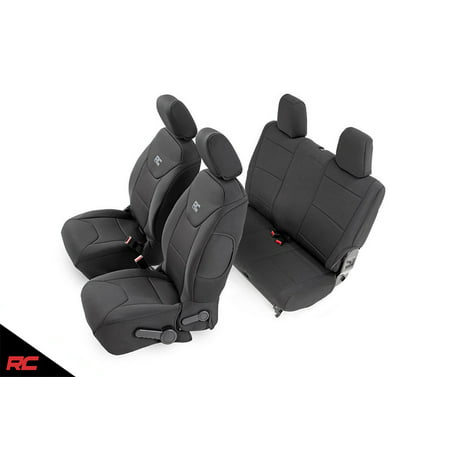 Rough Country Neoprene Seat Covers Black compatible w/ 2011-2012 Jeep Wrangler JK 2DR (Set) Custom Water Resistant