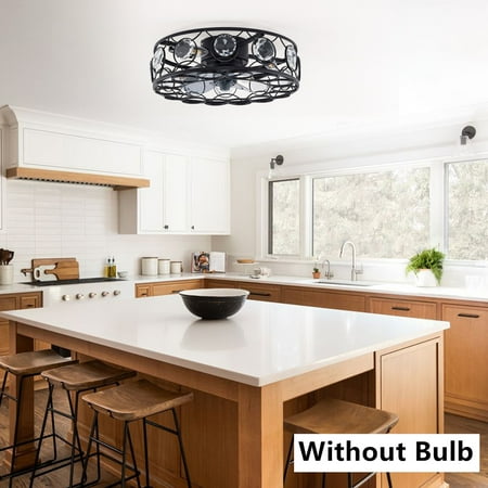 

Semi Flush Mount Lamp Without Bulb Low Profile Ceiling Fan Chandelier For Living Room Bedroom 18