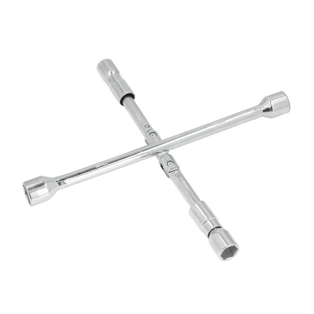 Llave de tubo de 4 vías y 14 pulgadas de acero de alto carbono con 180° de apertura en cruz plegable para reparación de automóviles