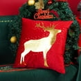 thumbnail image 2 of Red Christmas Decorations Gold Throw Pillow Covers 20x20 Set of 4 Snowflakes Reindeer Decorative Cushion Cases Xmas Golden Decor for Couch Sofa Bedroom, 2 of 6