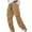 Khaki, variant on FDGIU Men's Baggy Cargo Pants - Straight Leg Twill Work Pants, Elastic Drawstring Waist for Outdoor Casual Wear