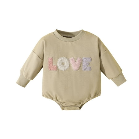 

QYZEU 18 Month Boy Pants Stripe Baby Pants Kids Girls Boys Outfits Long Sleeves Letters Prints Jumpsuit Romper Set Outfit Cute Clothes