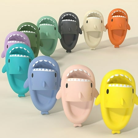 

Boys Cartoon Shark Open Toe Anti-Skid Slippers for Summer Beach Swimming