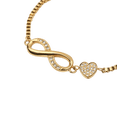 thumbnail image 2 of Pulseras Mujer con Dijes de Corazón e Infinito LuckyLy, Brazalete de Acero Inoxidable con Baño Oro Rosa 18k, Oro 18k, Plata y Zirconia Cúbica, Modelo Angie Oro Rosa
 dorado Unitalla, 2 of 6
