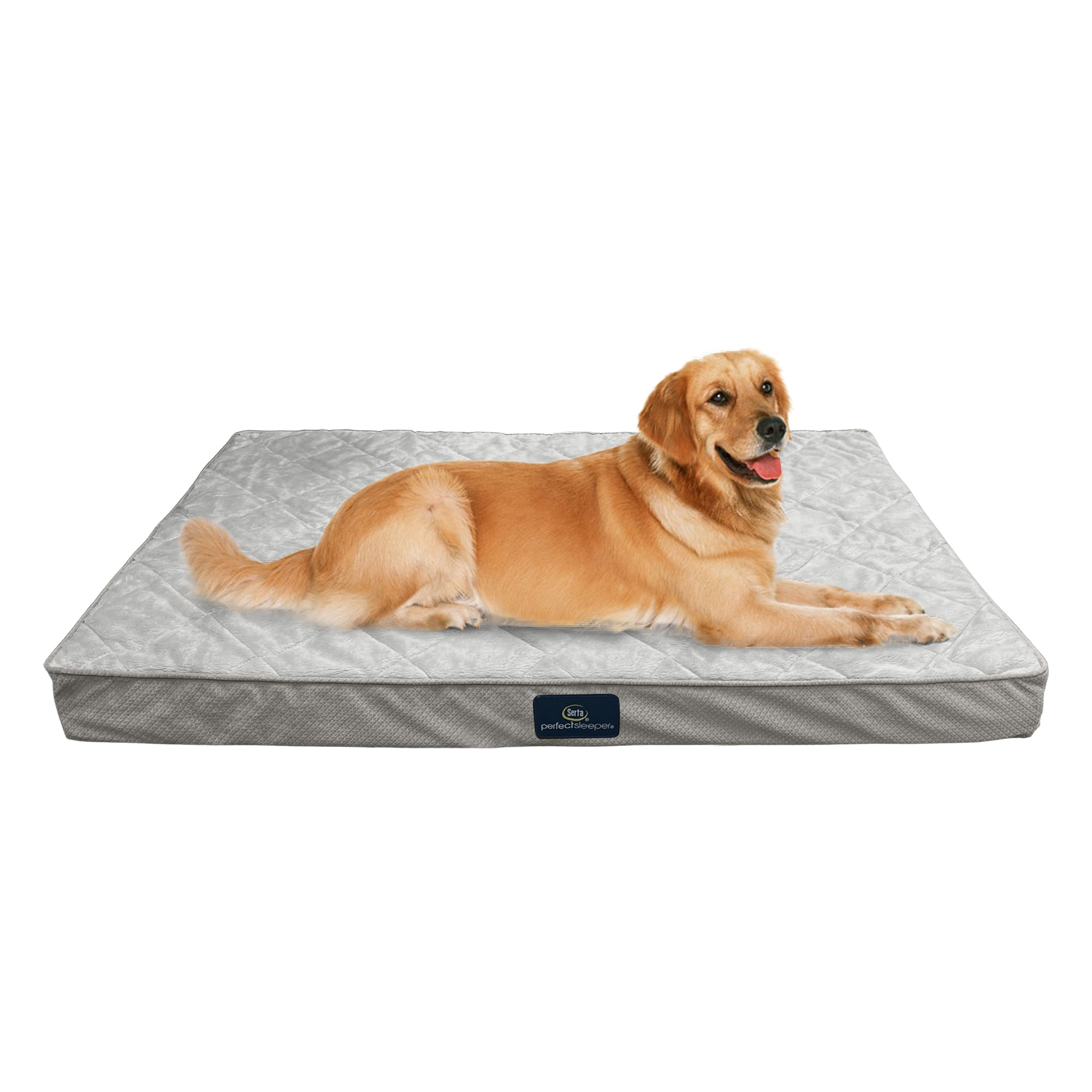 Serta Quilted Orthopedic Pillowtop Dog Bed with Removable Cover, Gray, X-Large