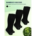 thumbnail image 2 of AMITOFO 3 Pairs Bamboo Viscose Diabetic Socks for Men & Women – Extra Wide Loose Top Knee High Socks for Swollen Feet, Edema Relief, Black or Multicolor，Wide Calves – M/L, 2 of 7