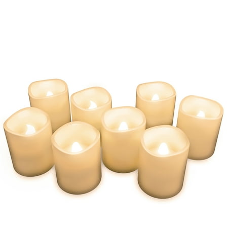 Flameless Candles, Battery Operated LED Bulb, 8-Piece Candle Set by Lavish Home - Perfect For Home, Wedding, Bridal Shower, Christmas