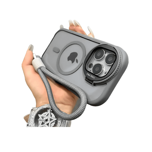 Case Para iPhone Magsafe Con Cámara Protector IPhone 16 Pro gris