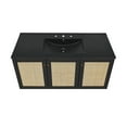 thumbnail image 4 of Classe 48" Wall-Mounted Bathroom Vanity in Black Oak with Black 3-Hole Widespread Sink Top, 4 of 5