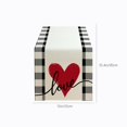 thumbnail image 4 of Heart Table Runner Valentine's Day Restaurant Living Room Tabletop Decoration Wedding Anniversary Ambience Decor Flax Fabric Four Sizes for Dining Table Coffee Table, 4 of 6