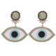 thumbnail image 1 of Pendientes colgantes bohemios con forma de ojo, aretes bohemios con borlas y flecos grandes para mujer, O, E1120 verde, 1 of 5