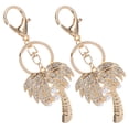 thumbnail image 4 of KAKOWELY purse charms 2pcs Elegant Pearl Keychain With Sparkling Rhinestone Coconut Tree Charm Backpack Decor Keychain Backpack Accessories Key Ring Bag Pendant, 4 of 5