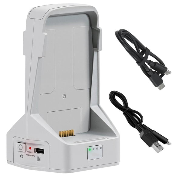 45W Dual Battery Charger with Storage Charge for Flip Drone Two-Way Charging Hub with Charge Case Station & Cable, Fast Charges 2 Batteries Simultaneously in 70 Mins, Battery Accessories