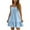 Light Blue, variant on Women's Sleeveless Ruffle Hem Adjustable Strap Mini Dress Textured Cotton Blend Casual A-Line Garment for Beach Vacation and Daily Wear