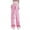 Pink, variant on Ladies Pants Solid Color Retro High Waisted Pants with Multi Pocket Thin Wide Leg Jeans Women Dress Pants Pink M