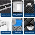 thumbnail image 4 of YUSAZENS 2 Person Foldable Infrared Sauna Tent, Black Blue Fan Shaped 5-Layer Waterproof 600D Quilted Fabric, 1000W Fast Heating Ultrasonic Therapy Tent for Home Indoor RV Spa, 4 of 5