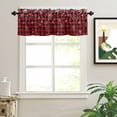 thumbnail image 2 of Christmas Snowflake Valances for Windows Black and Red Buffalo Plaid Rod Pocket Curtain Valance Window Treatment Short Curtains for Kitchen Living Room, 42"x12", 2 of 5