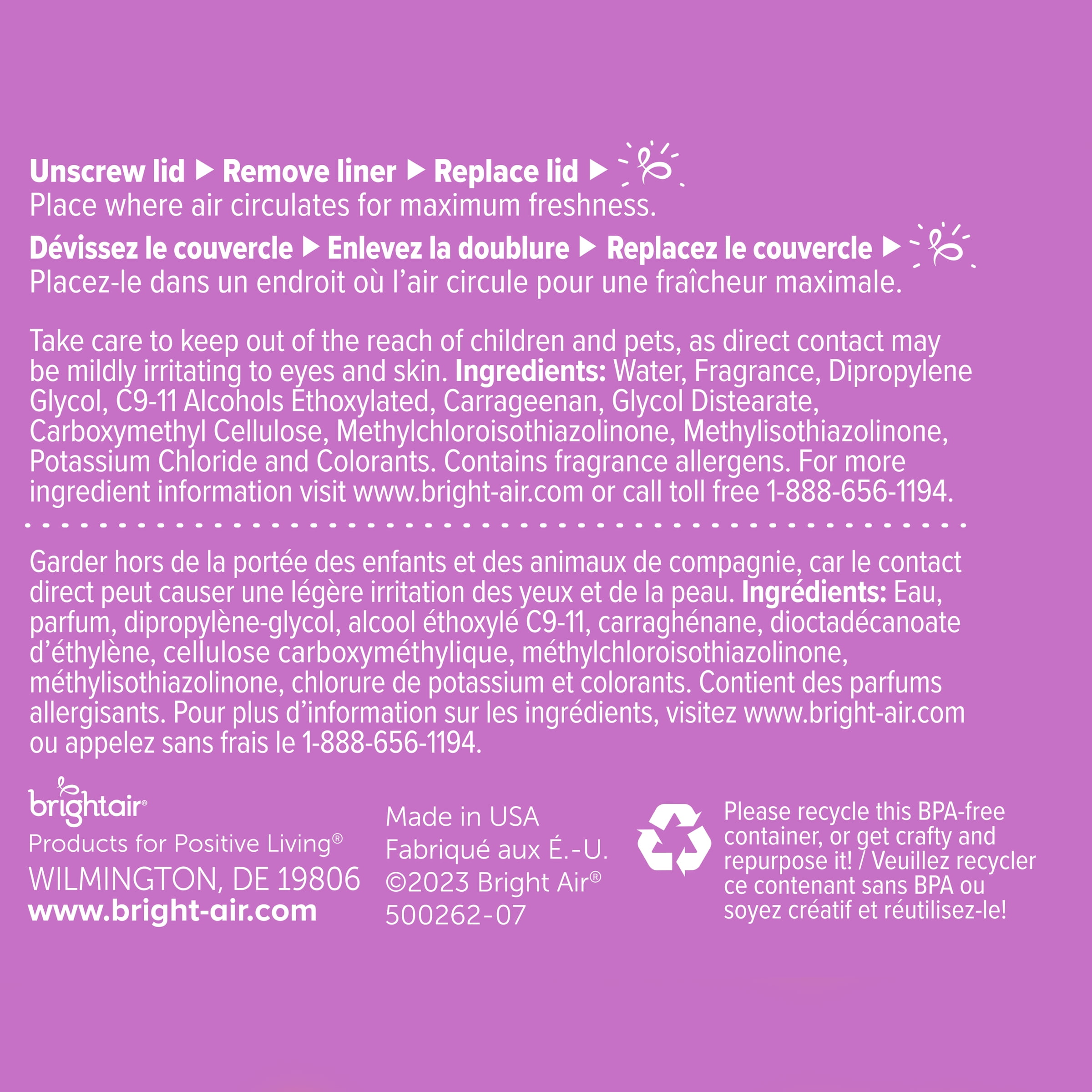 Bright Air Super Odor Eliminator Air Freshener, Lavender & Fresh Linen, 14oz