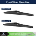 thumbnail image 2 of 250mm Set of 2 Rear Windshield Wiper Blade for Toyota RAV4 2017-2018, 2 of 6