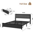 thumbnail image 2 of YUSAZENS Full Size Bed Frame with Storage Drawers & Charging Station, Upholstered Headboard, Metal Slats, Easy Assembly,No Box Spring Needed, 2 of 7