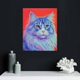 thumbnail image 4 of Nawypu Adorable Watercolor Cat Canvas Art - Pet Cat Wall Art - Watercolor Animal Black Cat Purple Tabby Poster Print - Modern Home Bathroom Kids Room Nursery Decor - Set of, 4 of 4