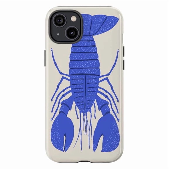 Bold Blue Lobster Phone Case, Unique Marine Life Design Protective Cover for iPhone 16 15 14 13 12 11 Pro Max Mini