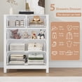 thumbnail image 5 of White 5 Drawer Dresser for Bedroom, Modern Tall Dresser Organizer with Storage Drawers, Wooden Chests of Drawers for Bedroom, Entryway, Hallway, Home Office, 5 of 7