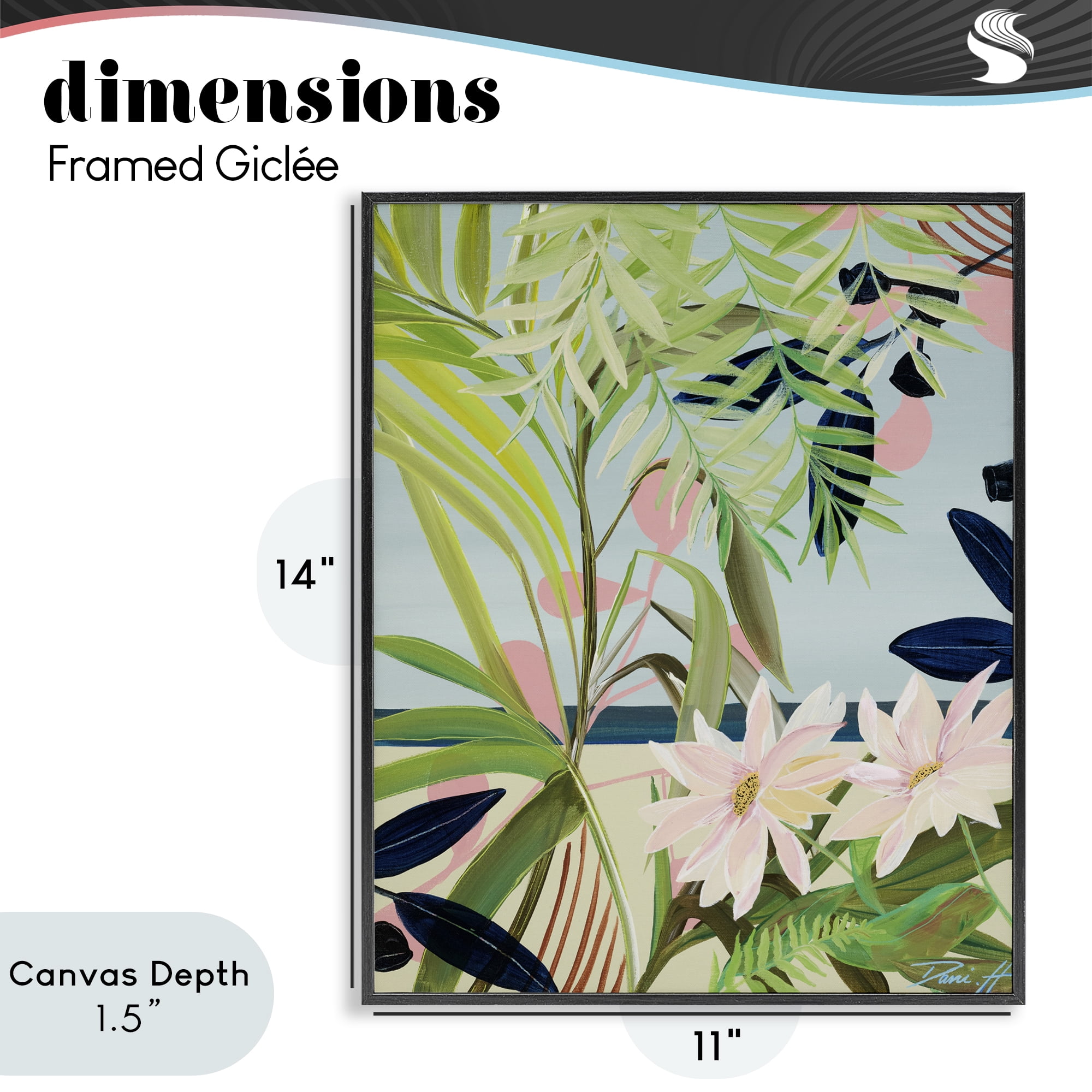 Stupell Industries Discovery of Lush Plants Black Framed Giclee Art, design by Dani Heyward