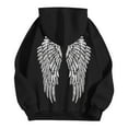 thumbnail image 6 of Bibifish Womens Sweatshirts Sequin Wings Graphic Hooded Pullover Tops Long Sleeve Oversized Casual Daily Outings Shiny Trendy Hoodies, 6 of 6