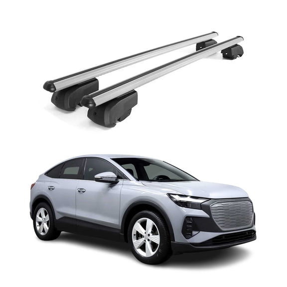 Lockable Roof Rack Cross Bars Luggage Carrier for Audi Q4 e-tron 2022-2024 Gray