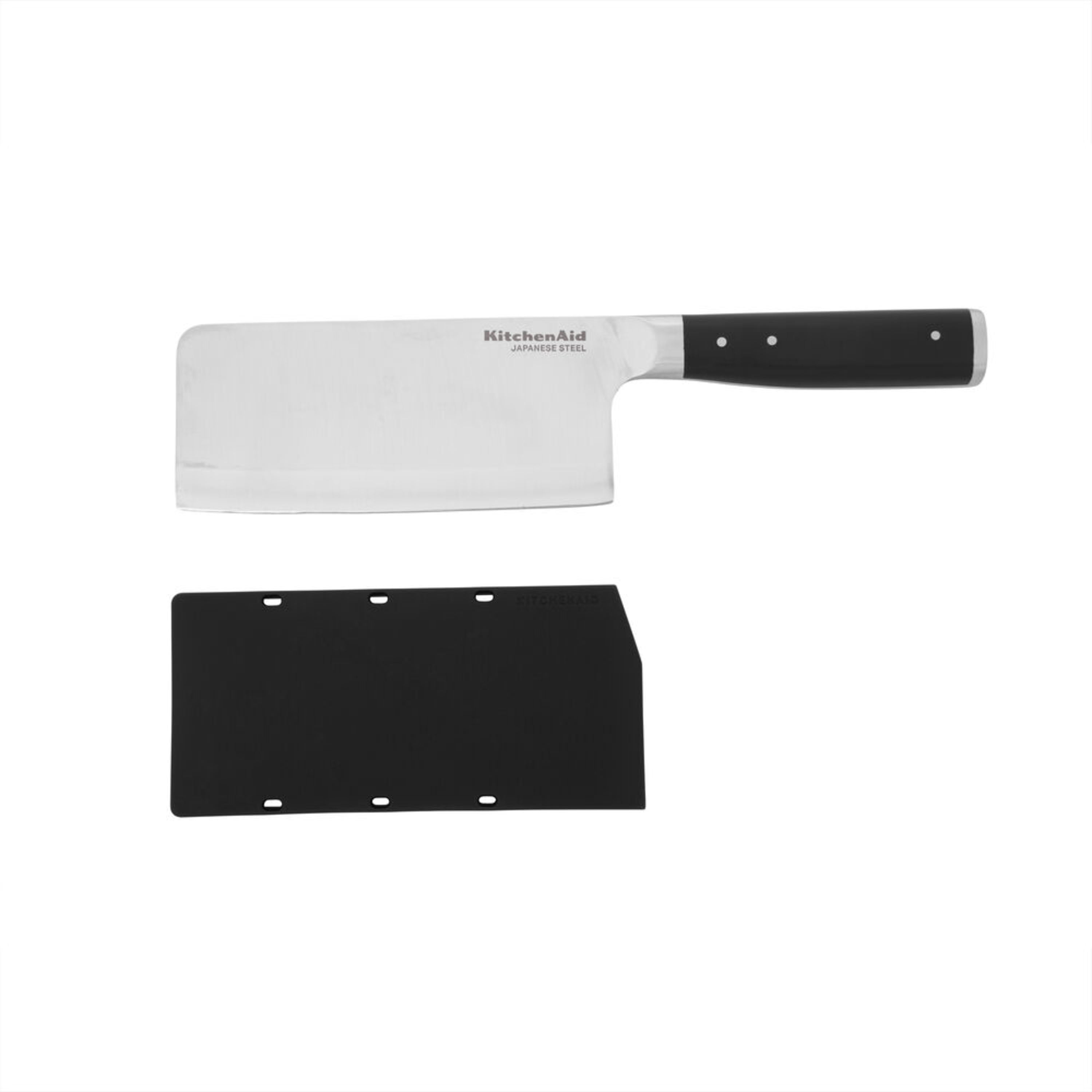 Kitchenaid Gourmet Forged Triple-Rivet Cleaver Knife with Blade Cover, 6-inch, Black