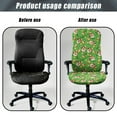 thumbnail image 4 of SCRAWLGOD St. Patrick's Day All-in-One Office Chair Covers Breathable Dustproof Computer Desk Chair Seat Covers Removable Rotating Chair Cover, Corgi Four Leaf Clover Beer Golden Coin Green, L, 4 of 7