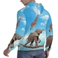thumbnail image 6 of Lsque Elephant Giraffe Pattern Casual Men's Hoodie,Hooded Sweatshirt with Kangaroo Pocket,Pullover Hoodie-Small, 6 of 7