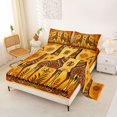 thumbnail image 2 of Manfei Rustic Giraffe Bed Sheets,Vintage Wildlife Full Size Sheets,Orange Brown,4-Piece,1 Flat Sheet, 1 Fitted Sheet and 2 Pillowcases, 2 of 6