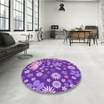 thumbnail image 3 of Ahgly Company Indoor Rectangle Patterned Heliotrope Purple Area Rugs, 7' x 9', 3 of 6