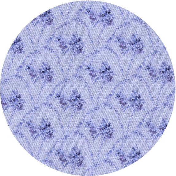 Ahgly Company Indoor Round Patterned Light Slate Blue Area Rugs, 5' Round