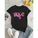 thumbnail image 2 of Camiseta para mamá para mujer ropa de calle clásica veranoBreast Cancer Awareness Hope & Leopard Print Floral Graphic Tee - Women's Casual Crew Neck Short Sleeve T-Shirt, Comfortable Summer TopFathe, 2 of 6