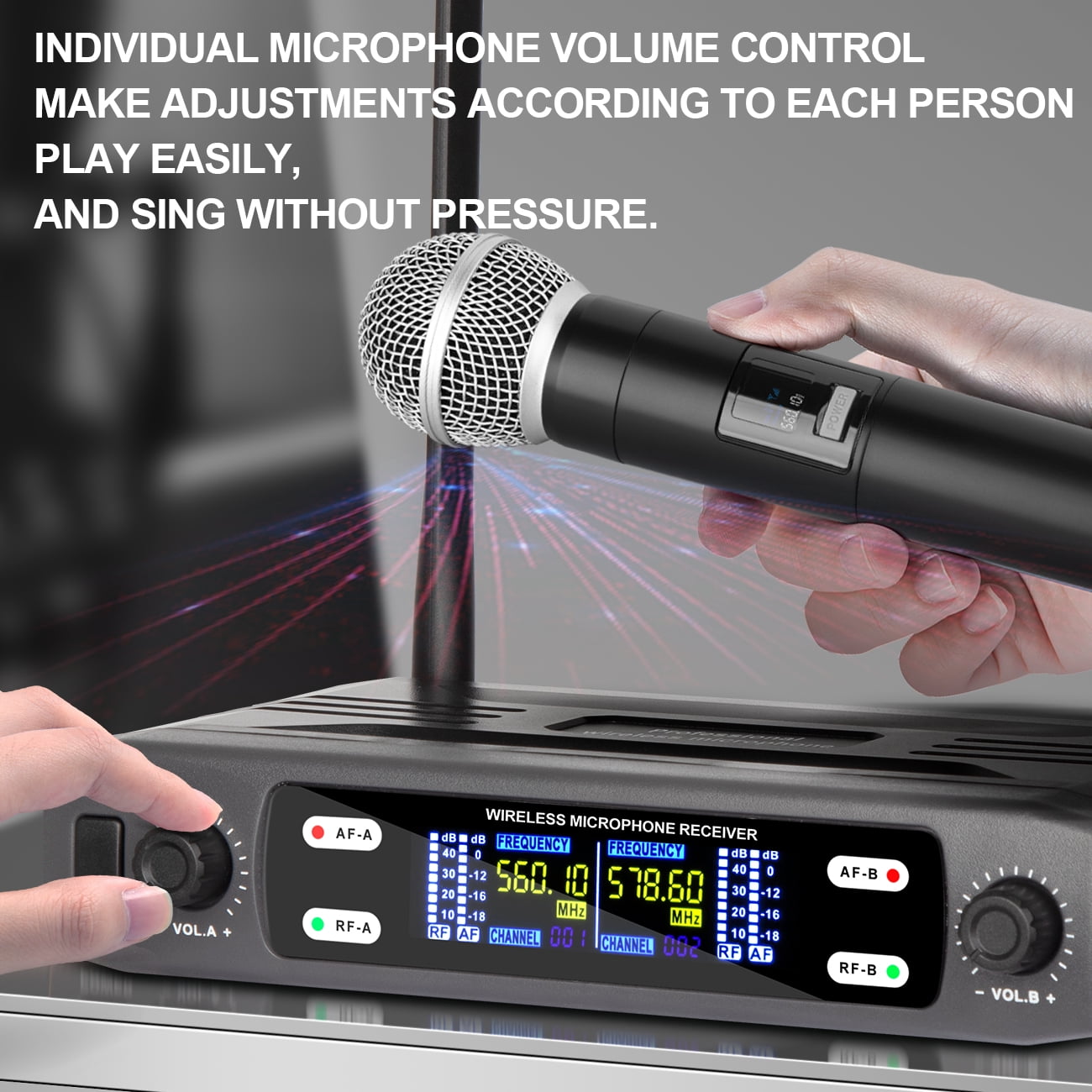 Dpeusheng X2 Professional Wireless Microphone High-fidelity sound quality and stable transmission for speeches, performances, Karaoke