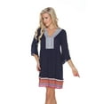 thumbnail image 2 of White Mark Women's Embroidered Tunic Dress, 2 of 6