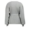 thumbnail image 3 of Viikei Sweaters For Women Clearance Plus Size Pullover Sweaters For Women Loose Solid Color Waist Belted V-Neck Long Sleeve Tops, 3 of 8