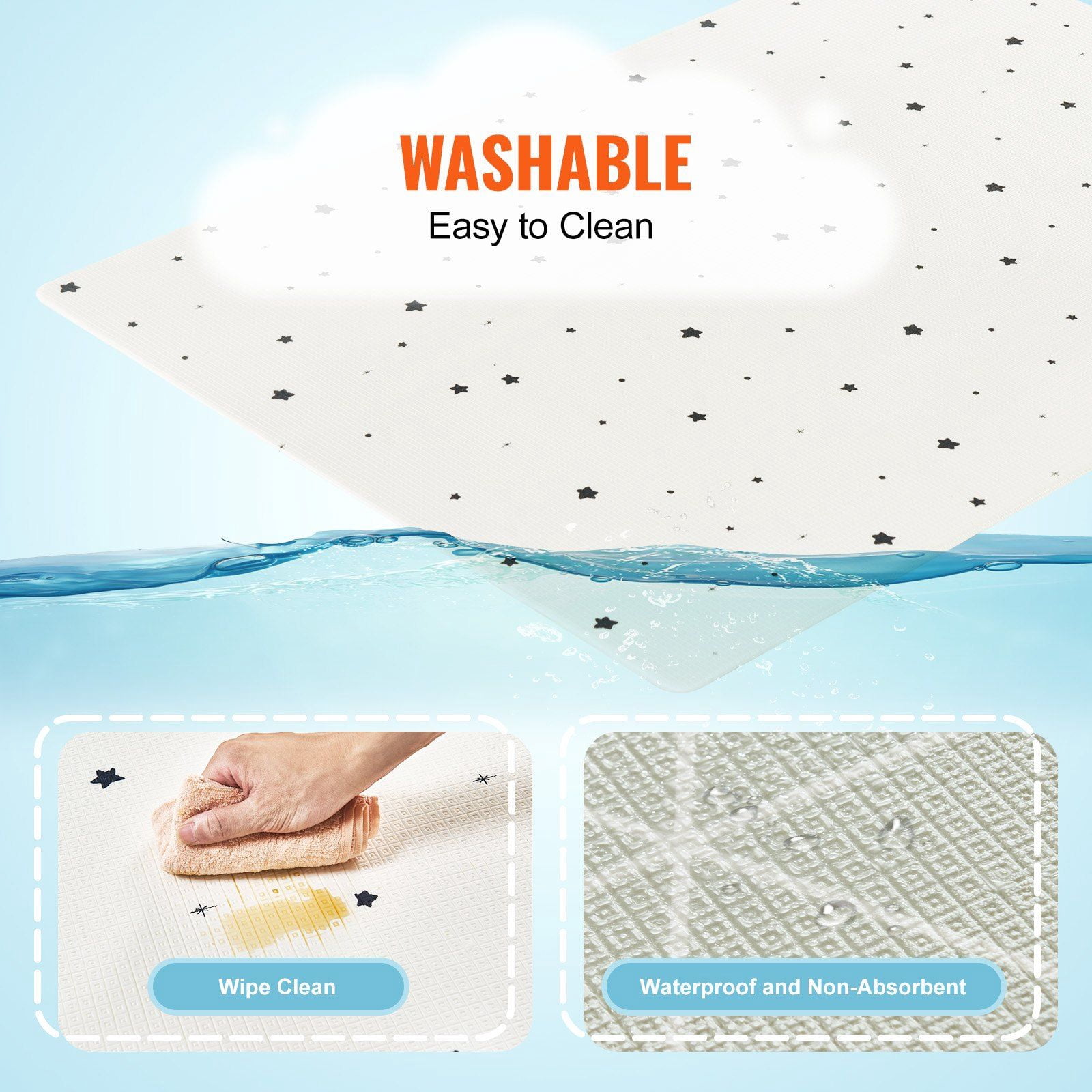 55"x79" Baby Play Mat - Extra Large 2-Sided Activity Mat for Crawling & Tummy Time - Soft Non-Toxic Floor Playmat - Reversible Waterproof Surface - for Nursery, Playroom & Daycare