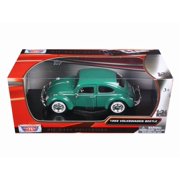 1966 Volkswagen Beetle Green 1/24 Diecast Model Car by Motormax