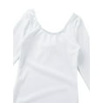 thumbnail image 3 of ZDHoor Little Girls Basic Long Sleeve Ballet Gymnastics Leotard Dance Performance Costume White 3, 3 of 6