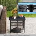 thumbnail image 2 of Gymax Table d'Appoint d'Extérieur en Rotin PE avec Trou pour Parasol de 1,57 Pieds' Table d'Extrémité Carrée pour Patio, 2 of 10