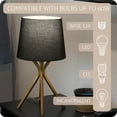 thumbnail image 6 of Kira Home Apollo 19" Bedside Table Lamp + 7W LED Bulb (, 3000K ), Black Fabric Shade, Warm Brass, 6 of 7